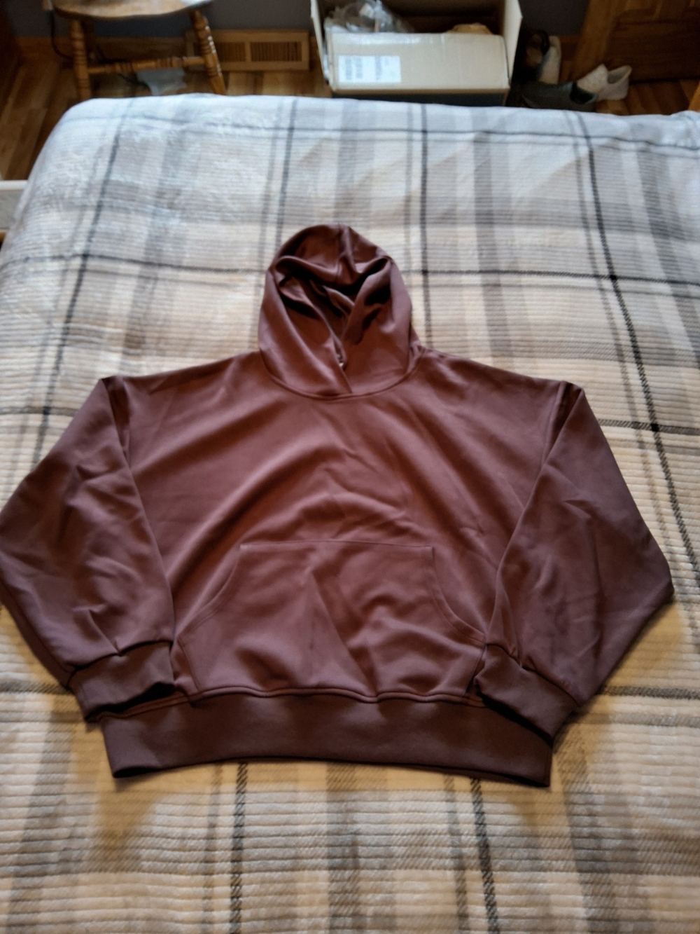Men's Maroon Hooded Pullover Sweatshirt